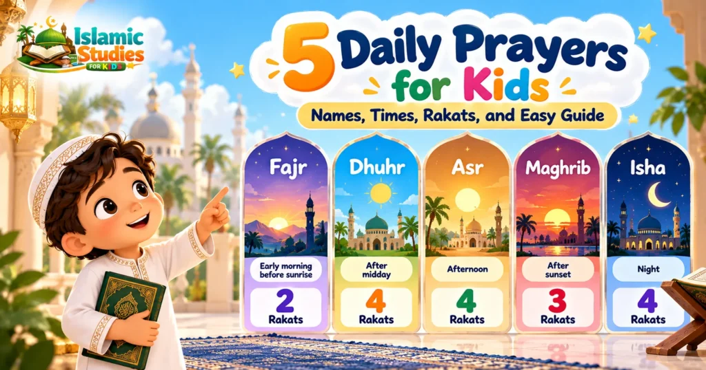5 Daily Prayers For Kids – Names, Times, Rakats And Easy Guide