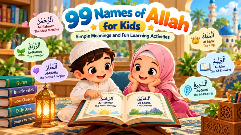 99 Names of Allah for Kids – Simple Meanings and Fun Learning Activities